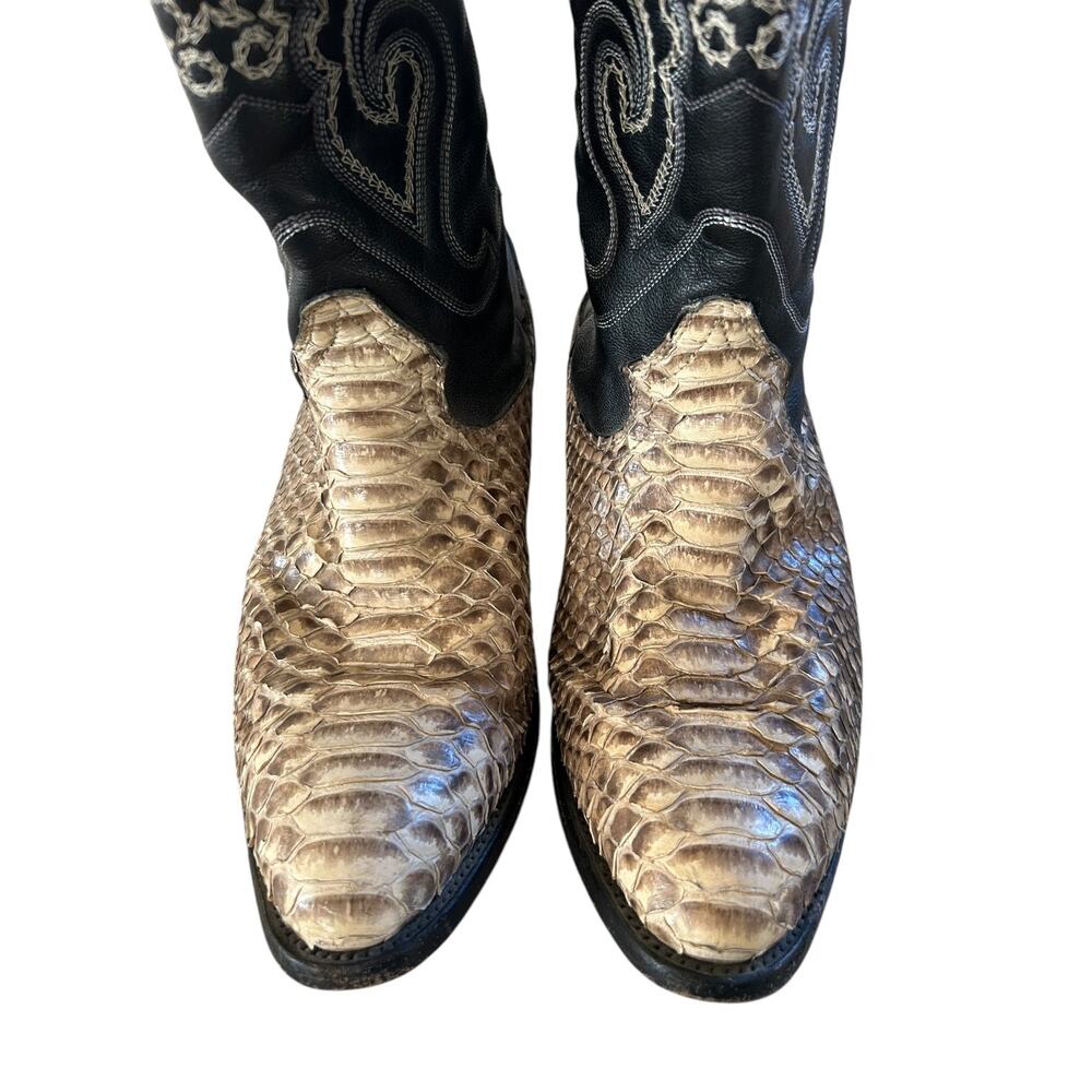 Corral Exotic Python & Leather Western Cowboy Boo… - image 6